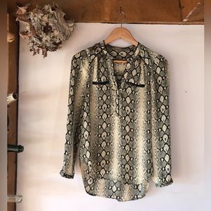 Daniel Rainn Snakeskin Blouse XS